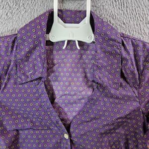Original‎ Penguin By Munsingwear Shirt Women 6 Fitted Button Geometric Purple